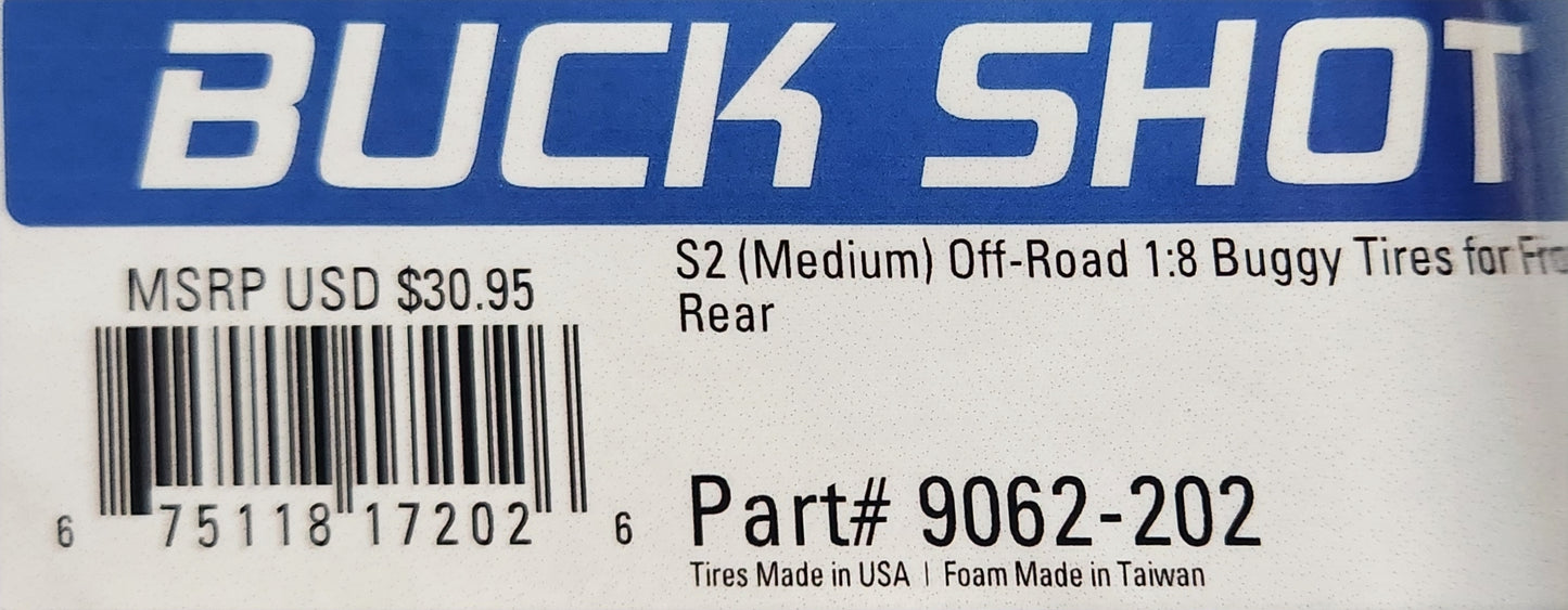 Proline Buck Shot S2 (Medium) Off-Road 1:8 Buggy Tires For Front or Rear