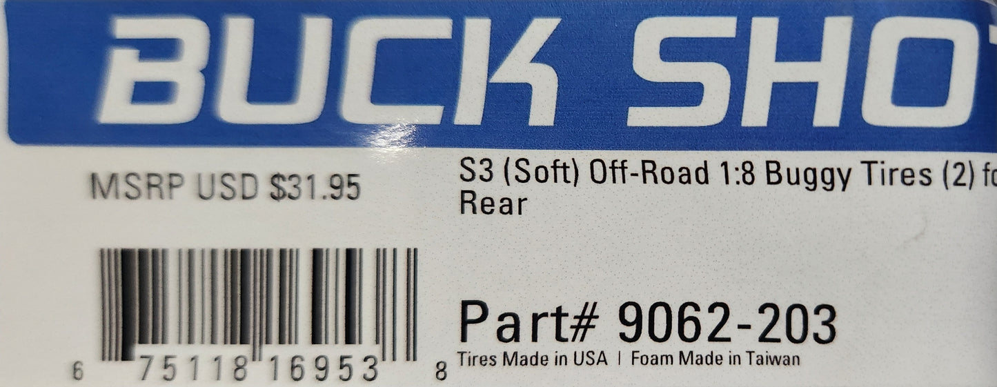 Proline Buck Shot S3 (Soft) Off-Road 1:8 Buggy Tires (2) For Front or Rear