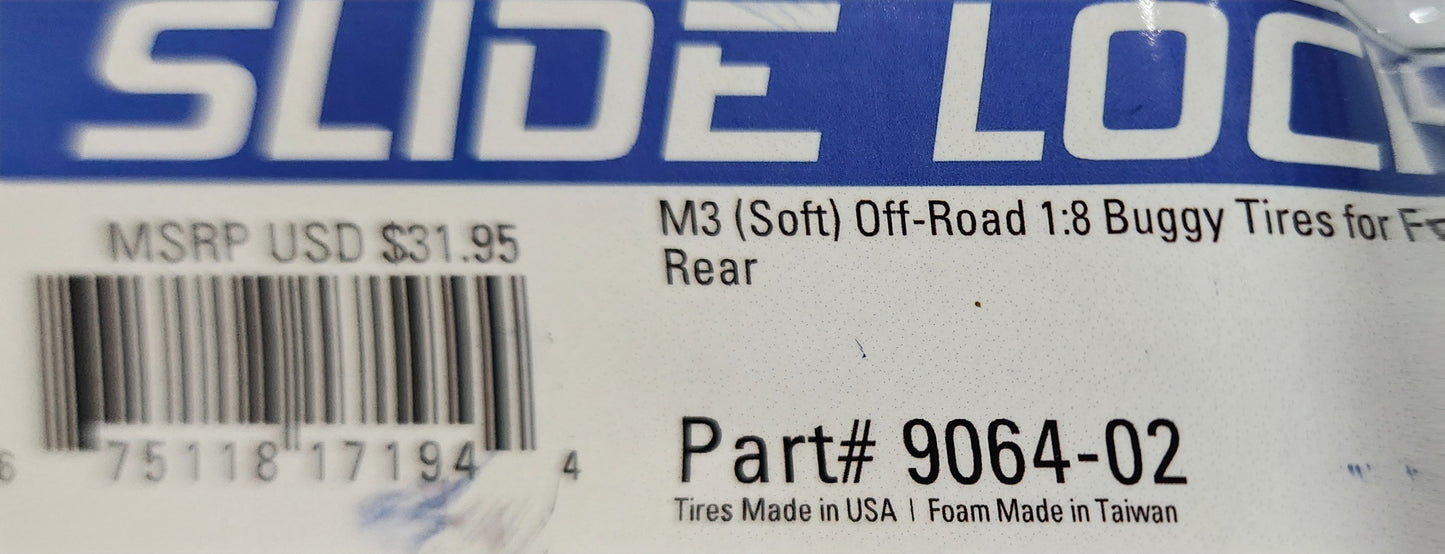 Proline Slide Lock M3 (Soft) Off-Road 1:8 Buggy Tires For Front or Rear