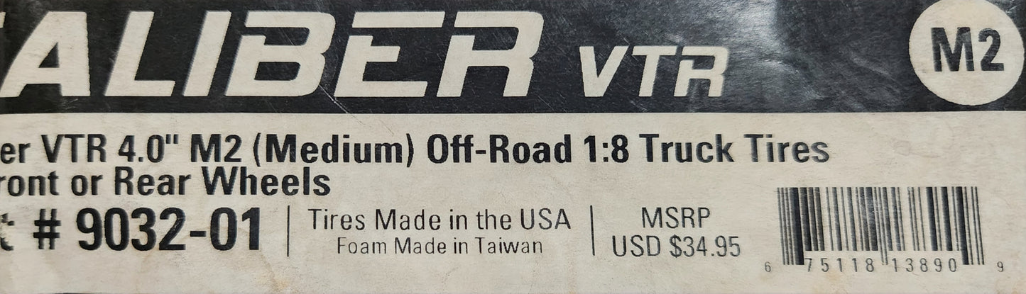 Proline Caliber VTR 4.0" M2 (Medium) Off-Road 1:8 Truck Tires for Front or Rear Wheels