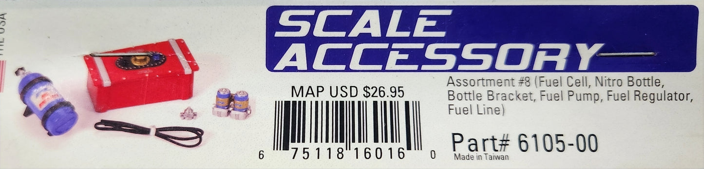 Proline Scale Accessory Assortment #8 (Fuel Cell, Nitro Bottle, Bottle Bracket, Fuel Pump, Fuel Regulator, Fuel Line)
