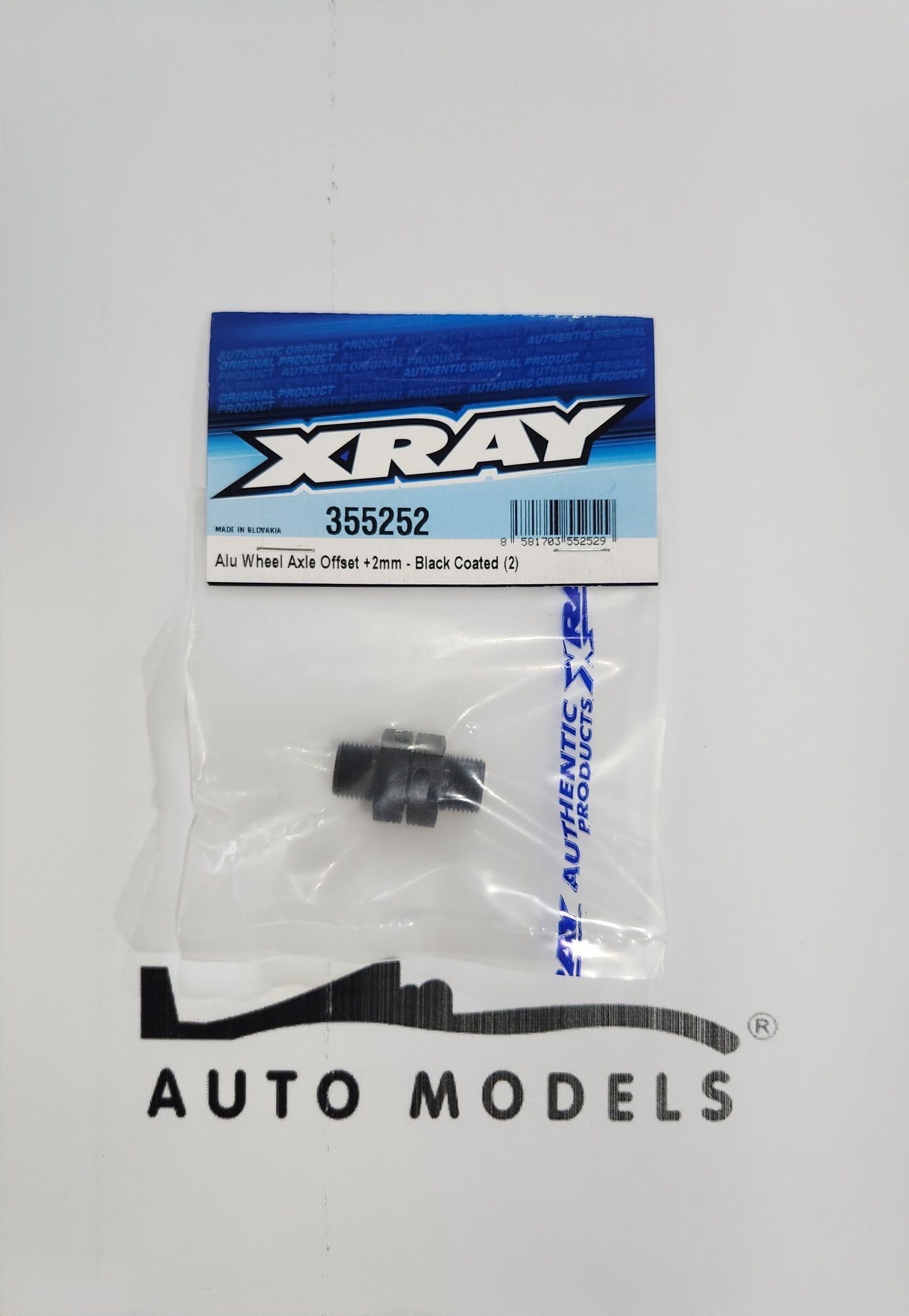 XRAY Alu Wheel Axle Offset + 2mm - Black Coated (2)