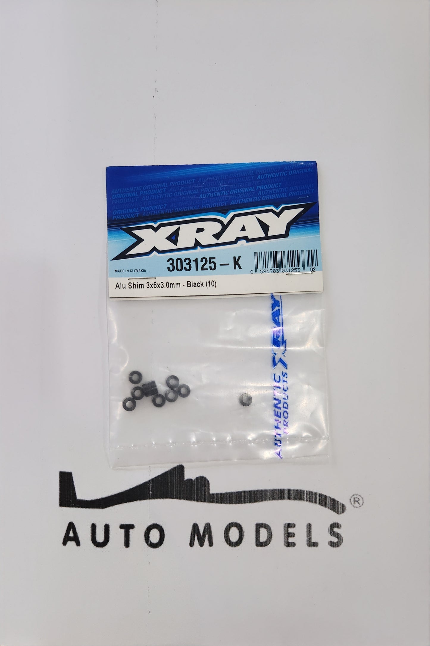 XRAY Alu Shim 3×6×3.0mm - Black (10)