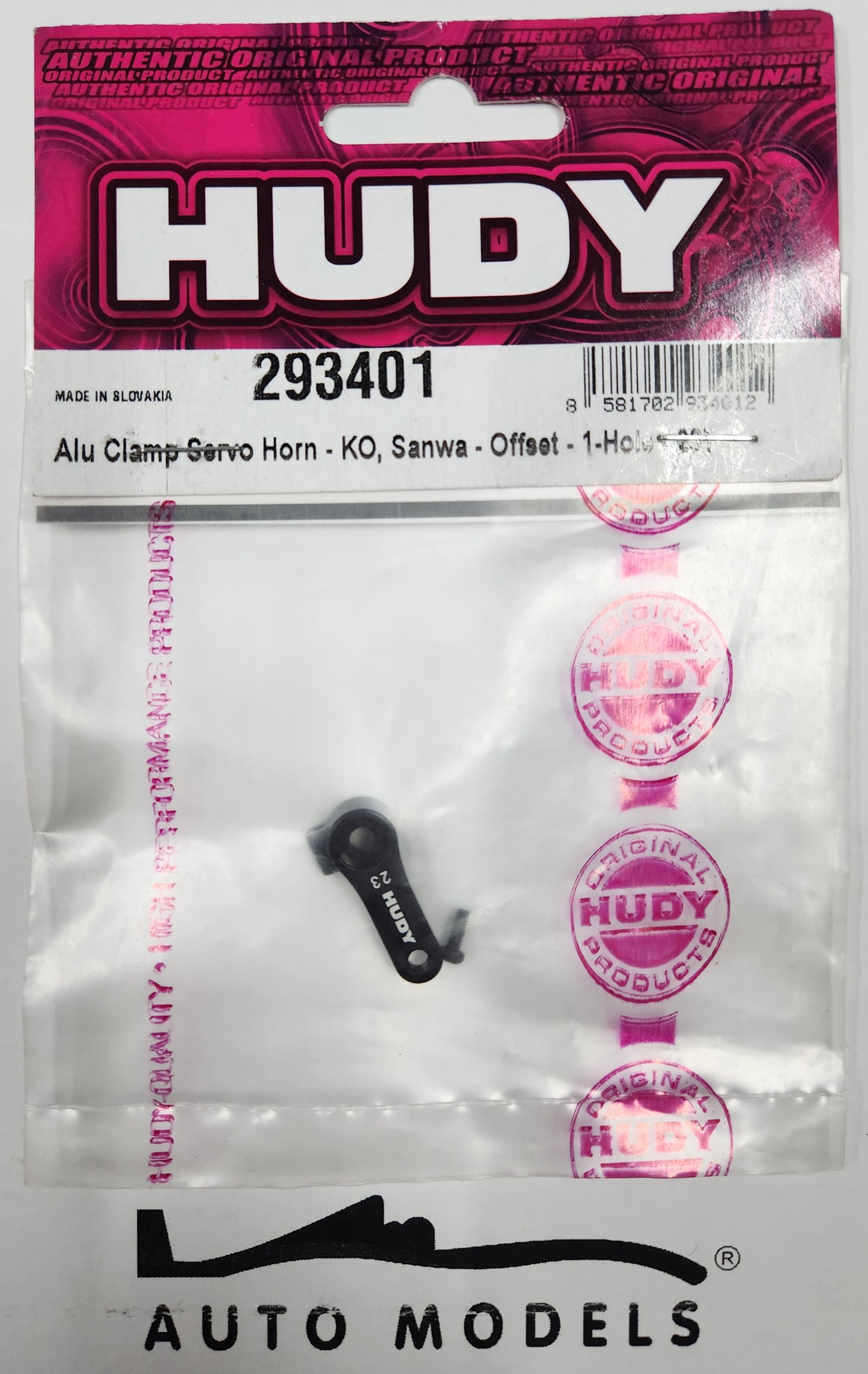HUDY Alu Clamp Servo Horn - KO, Sanwa - Offset - 1-Hole - 23T