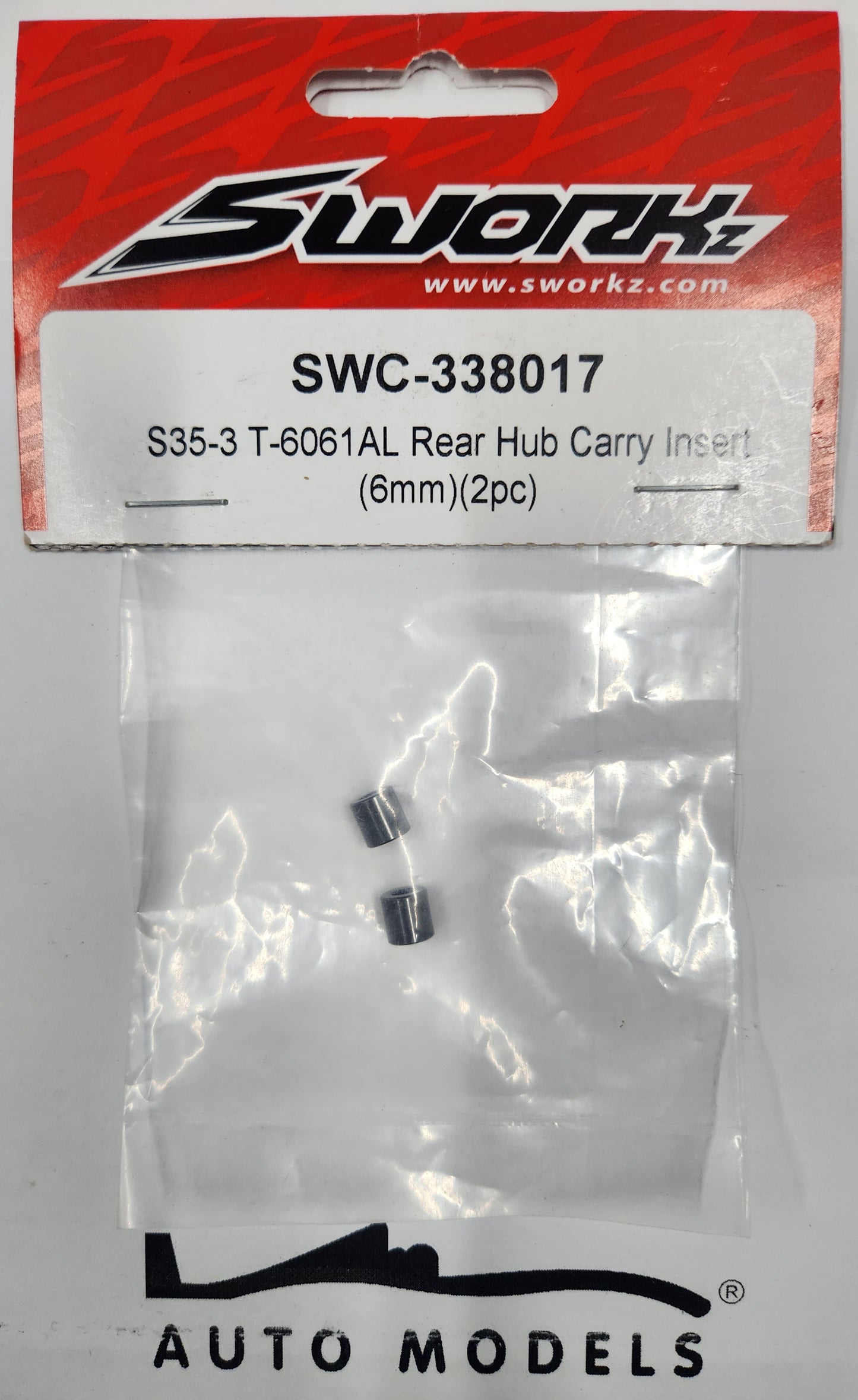 SWORKz S35-3 T-6061AL Rear Hub Carry Insert (6mm) (2pc)