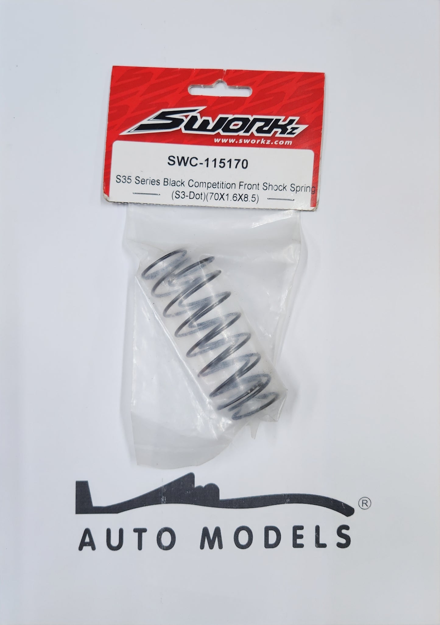 SWORKz S35 Series Black Competition Front Shock Spring (S3-Dot) (70×1.6×8.5)