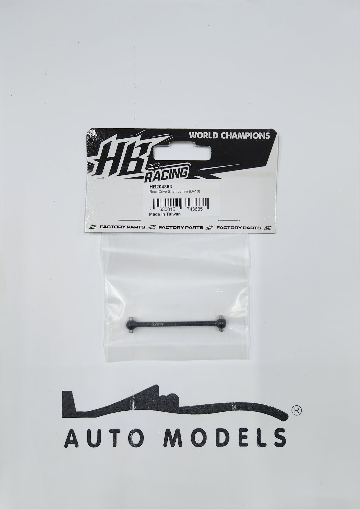 HB Racing Rear Drive Shaft 52mm (D418)