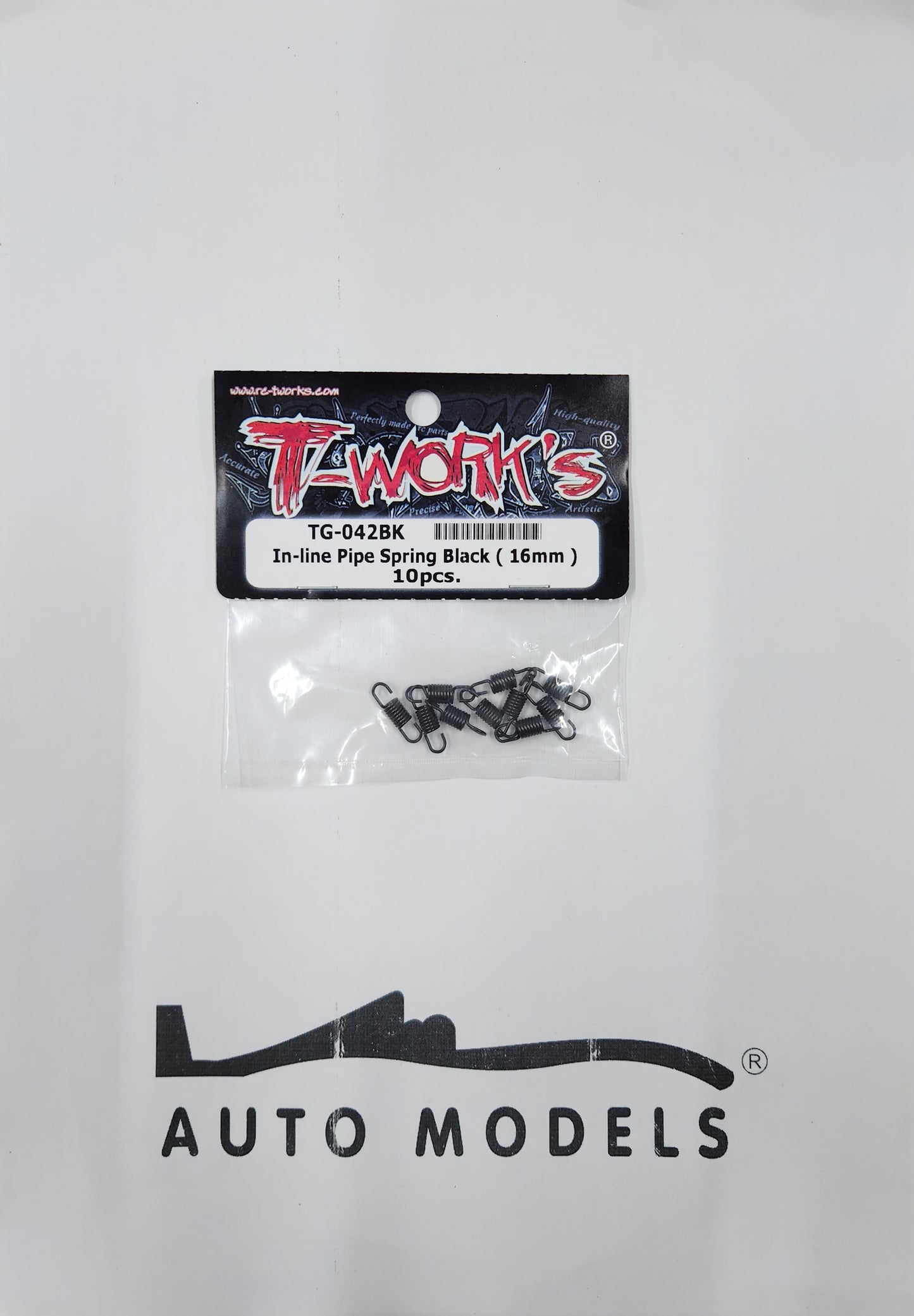 T-Work's In-line Pipe Spring Black (16mm) 10pcs.