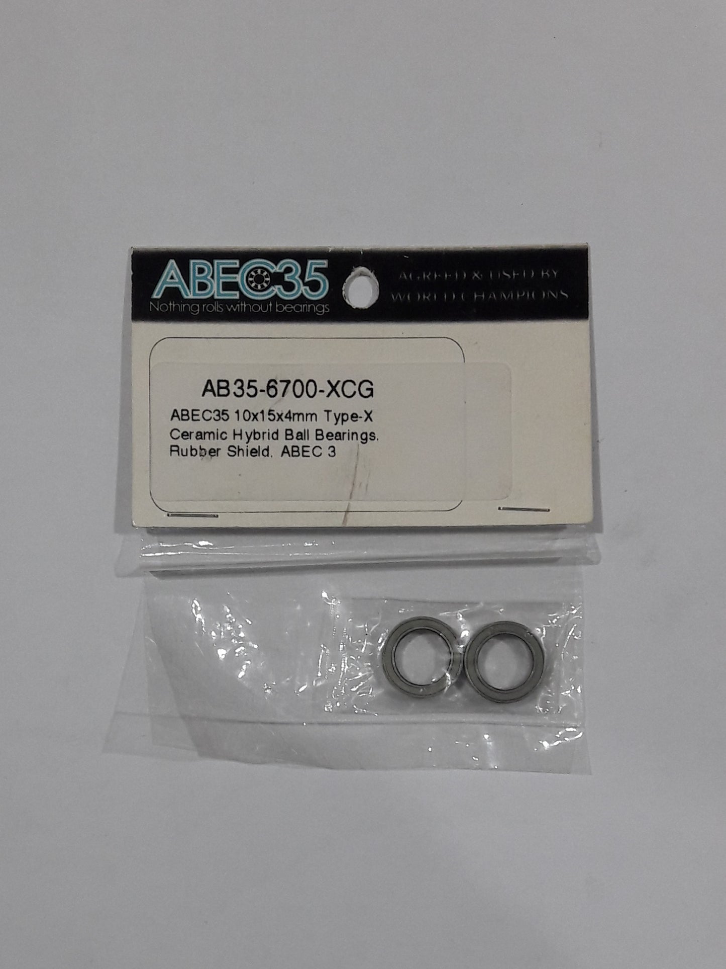 ABEC35 Bearing 10×15×4mm Ceramic Hybrid Light Grey Rubber Shield Ball Bearings