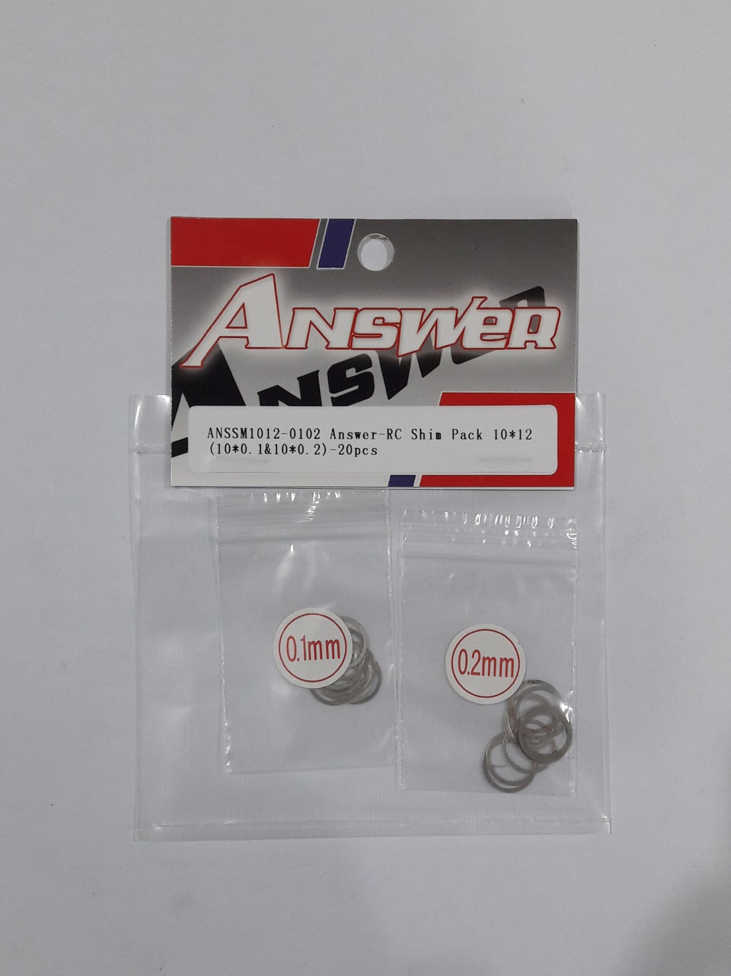 Answer-RC Shims 10*12mm (10 x 0.1 & 10 x 0.2mm) - 20pcs