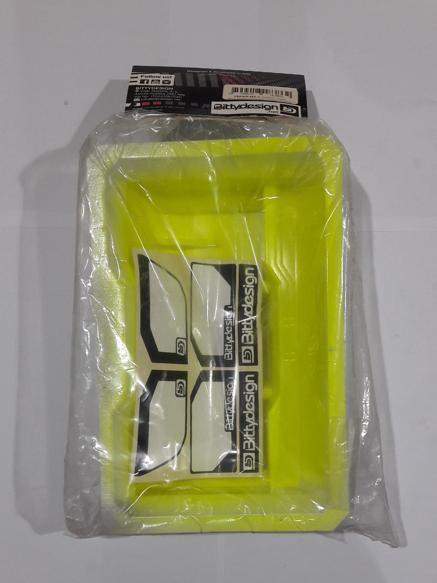 Bittydesign "Zefirus" lexan wing kit for 1/8 buggy-truggy (Yellow)