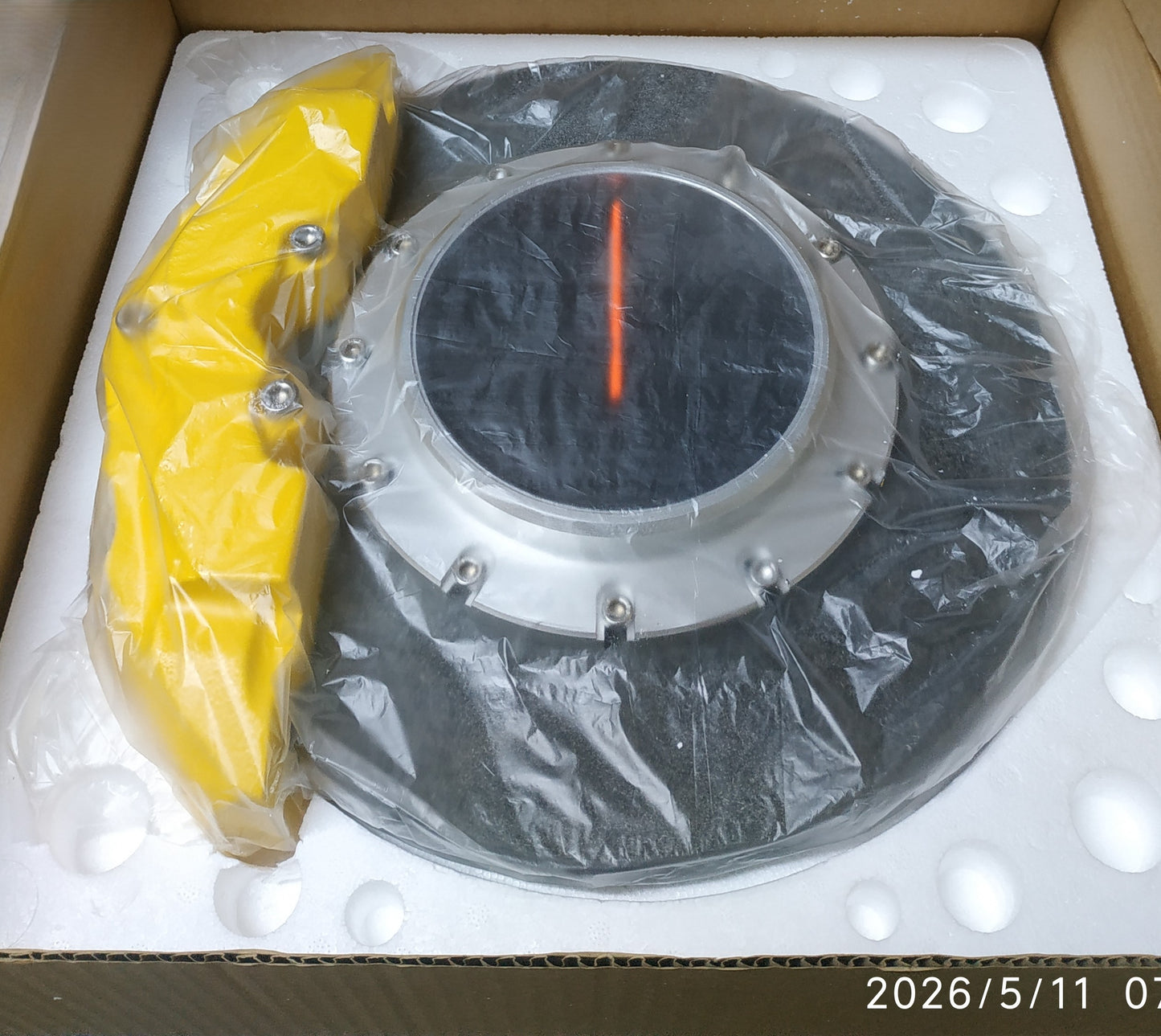 Auto Art Ceramic Brake Disc Clock Yellow Silver Diameter 320mm