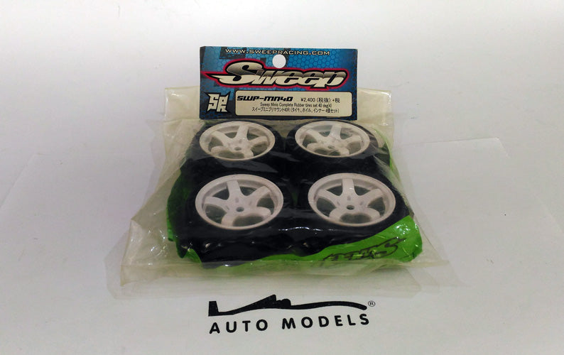 Sweep Racing Mini TC M-Chassis Pre-Glued Tires Set 40deg (4pcs)