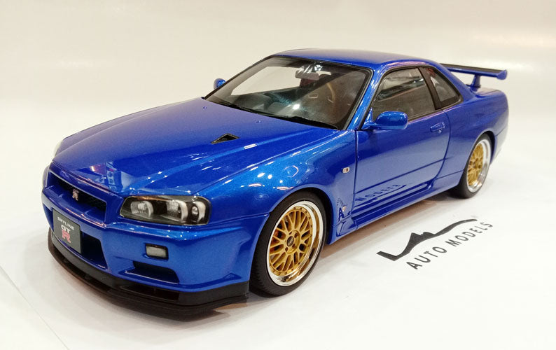 Autoart Nissan Skyline GT-R (R34) V-Spec II w/Special Wheels version Bayside Blue
