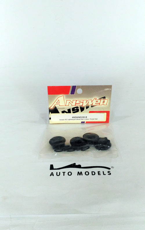 Answer RC Light Weight Locking Wheel Nut 1.0mm (4pk Black)