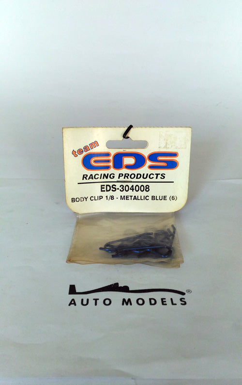 EDS RC Body Clip 1/8 Metallic Blue (6)