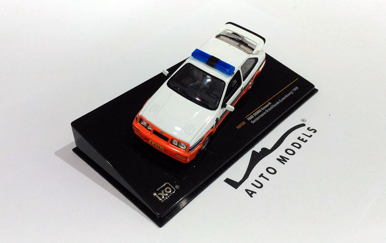 IXO Models Ford Sierra Cosworth Gendermarie Grand-Ducale White Orange