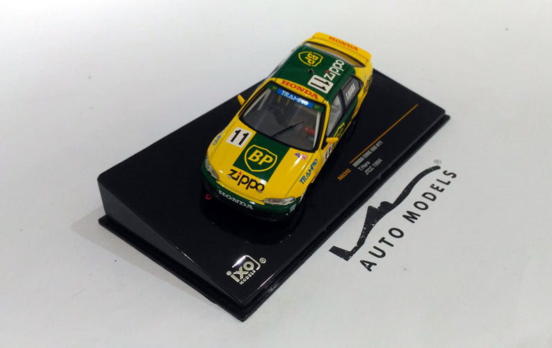 IXO Models Honda Civic EG6 #11 BP T. HARA JTCC 1994 Yellow with Green Stripe