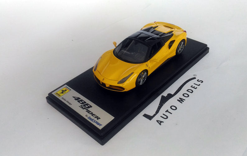 Looksmart Ferrari 488 Spider Hard Top Giallo Modena Black Roof Limited 49Pcs Yellow