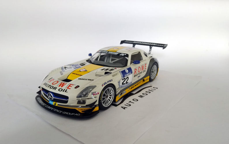 Minichamps Mercedes Benz SLS AMG GT3 Rower Racing Jager 24h Nurburgring 2013 White Yellow