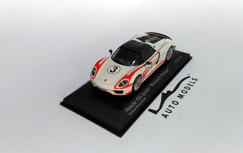 Minichamps Porsche Spyder Weissach Package with Salzburg Racing Design 2013 White