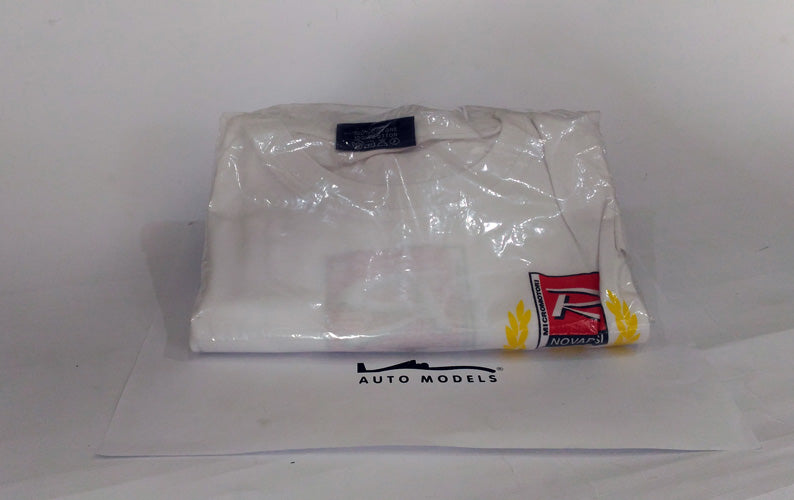 Novarossi White T-Shirt,Short Sleeve w/ Printed Brand Size M