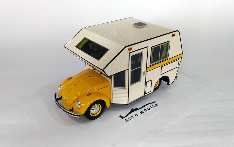Schuco Volkswagen Beetle Kafer Camper Motorhome 1977 Yellow