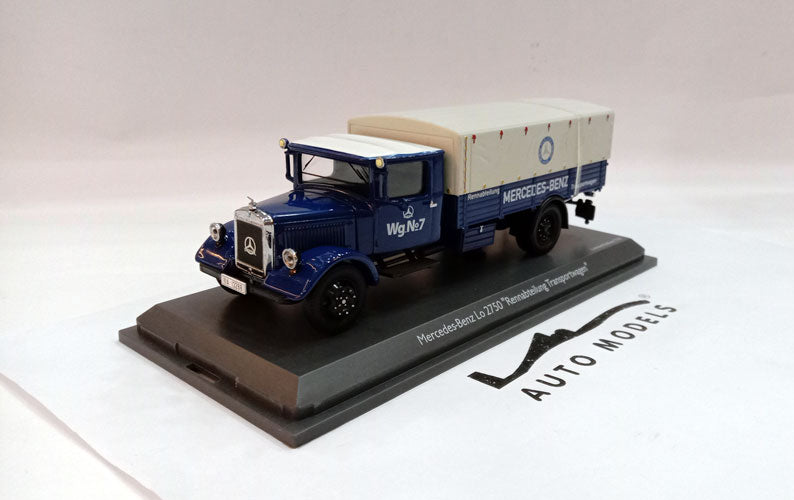 Schuco Mercedes Benz Lo 2750 Truck Rennabteilung Transportwagen Telonato Blue