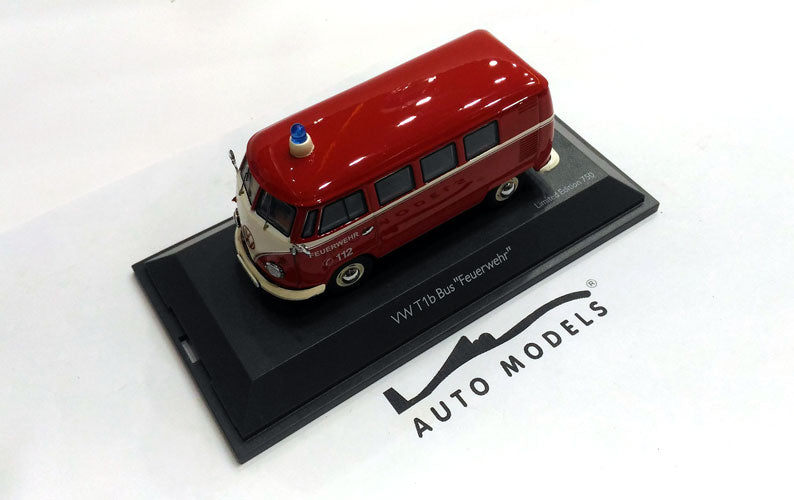 Schuco Volkswagen T1B Bus Feuerwehr 1964 Red
