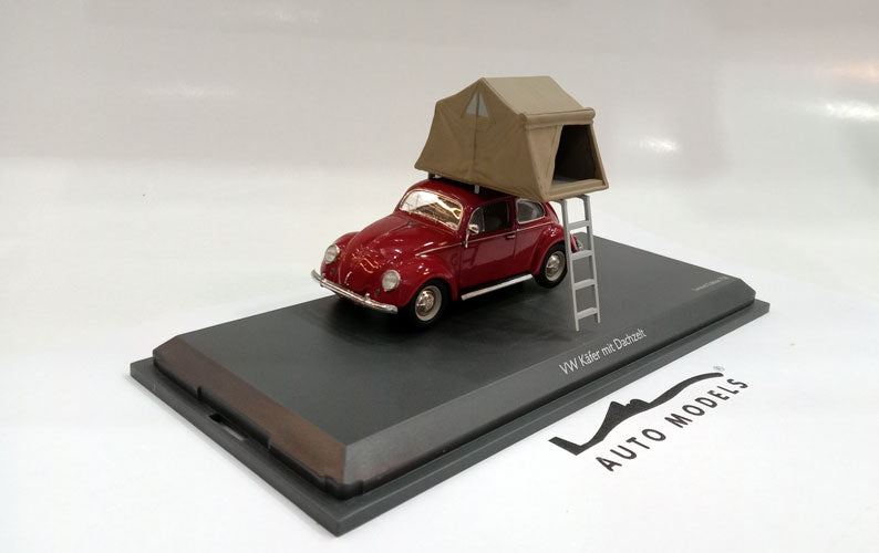 Schuco Volkswagen Kafer Beetle Camping with Roof Tent Red