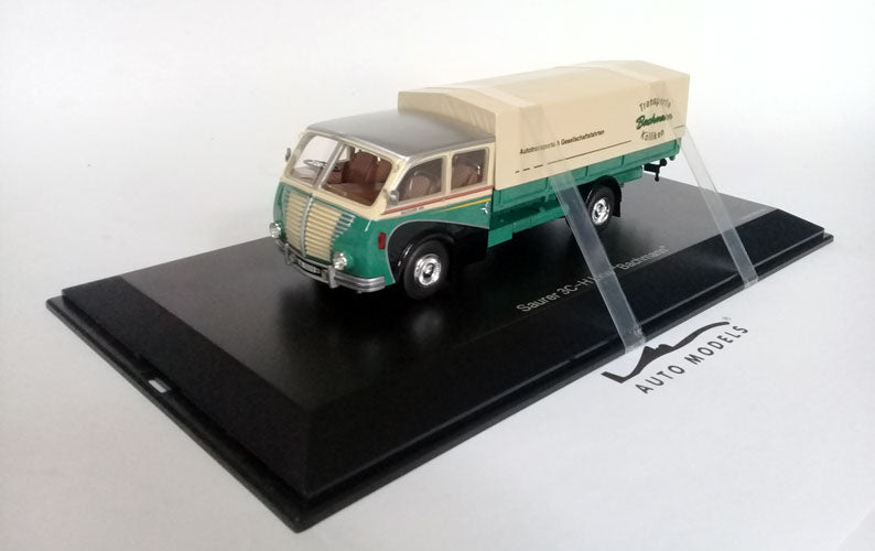 Schuco Saurer 3CH LKW Telonato Transport Bachmann Green Cream Silver