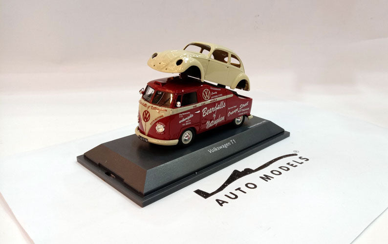 Schuco Volkswagen T1a Van Beardalls Of Nottingham VW Kafer Karosserie 1962 Cream Red