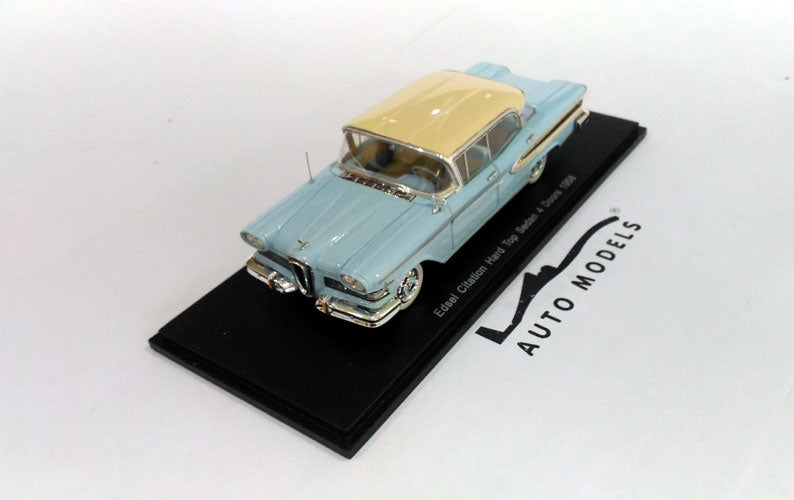Spark Model Edsel Citation Hard Top Sedan 4-Doors 1958 Light Blue Ivory