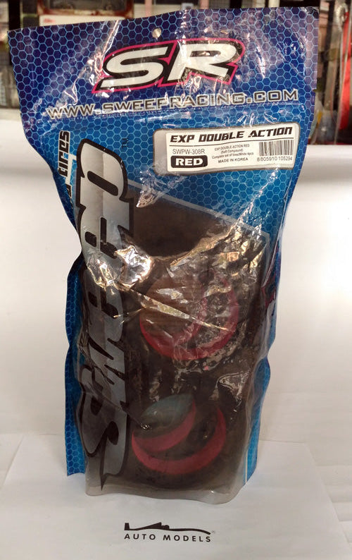 Sweep Racing Exp Double Action Red (Soft) Complete Set Tires / White 4pcs