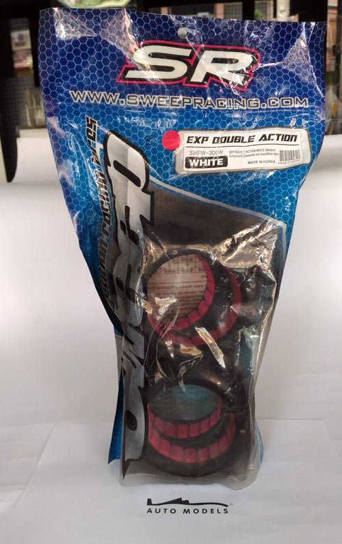 Sweep Racing Exp Double Action White (Medium) Complete Set Tires / White 4pcs
