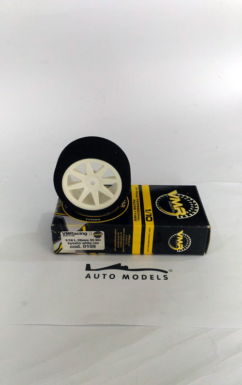 VMR Tyres 1:10 L 26mm 35sh Front For Kyosho White Rims Off Set "0"