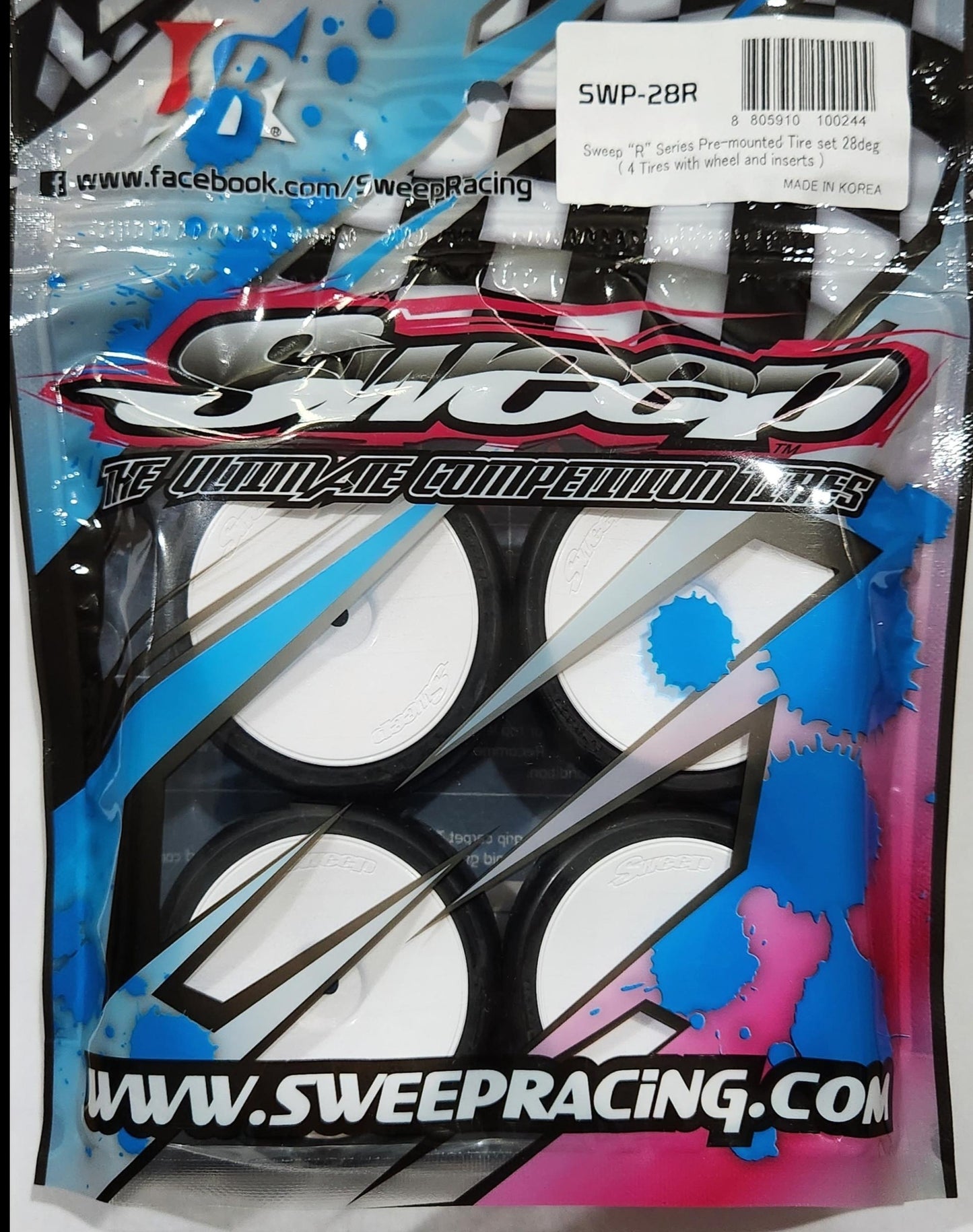 Sweep Racing "R" Series Pre-Mounted Tire Set 28 Deg