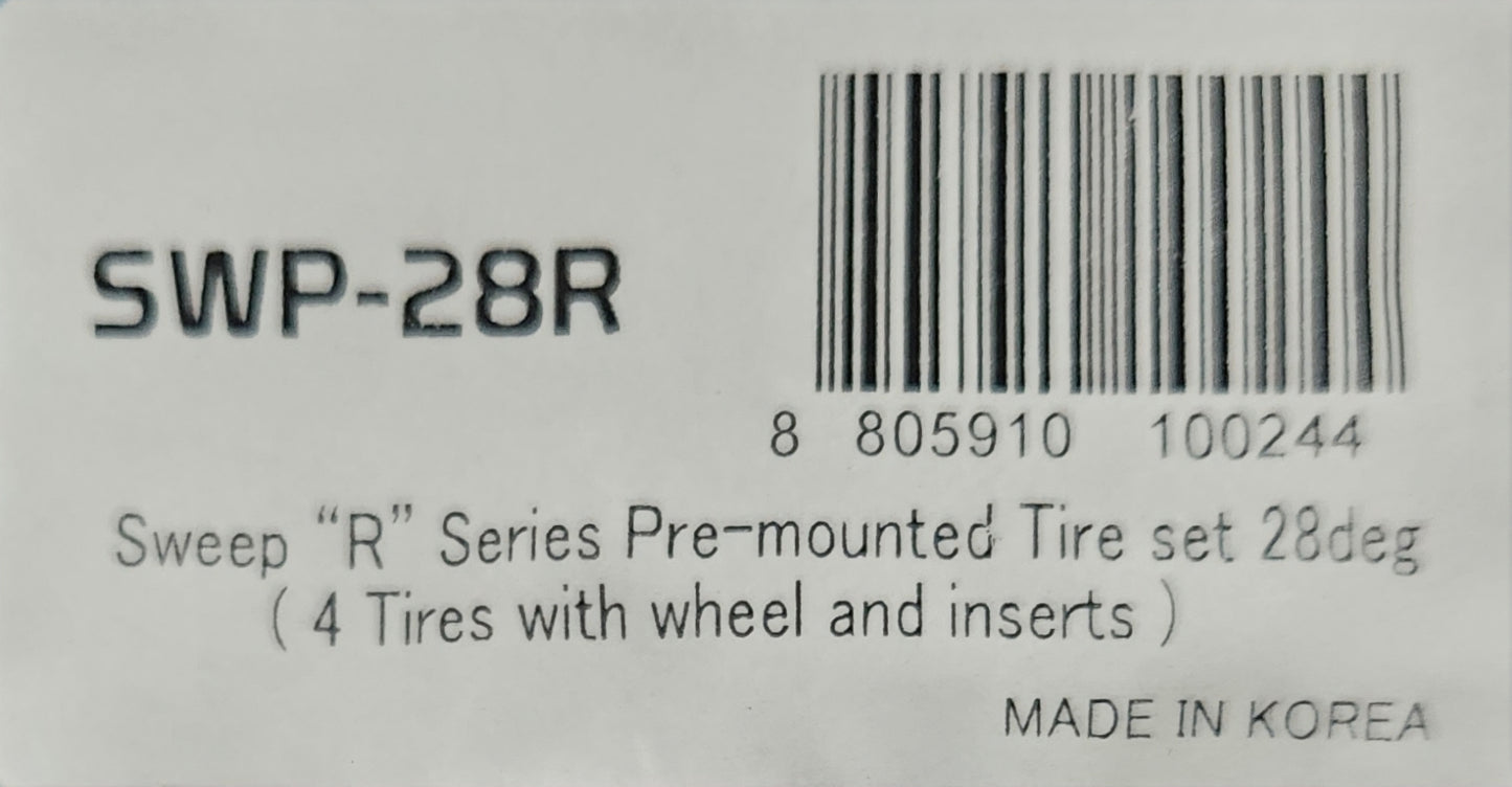 Sweep Racing "R" Series Pre-Mounted Tire Set 28 Deg