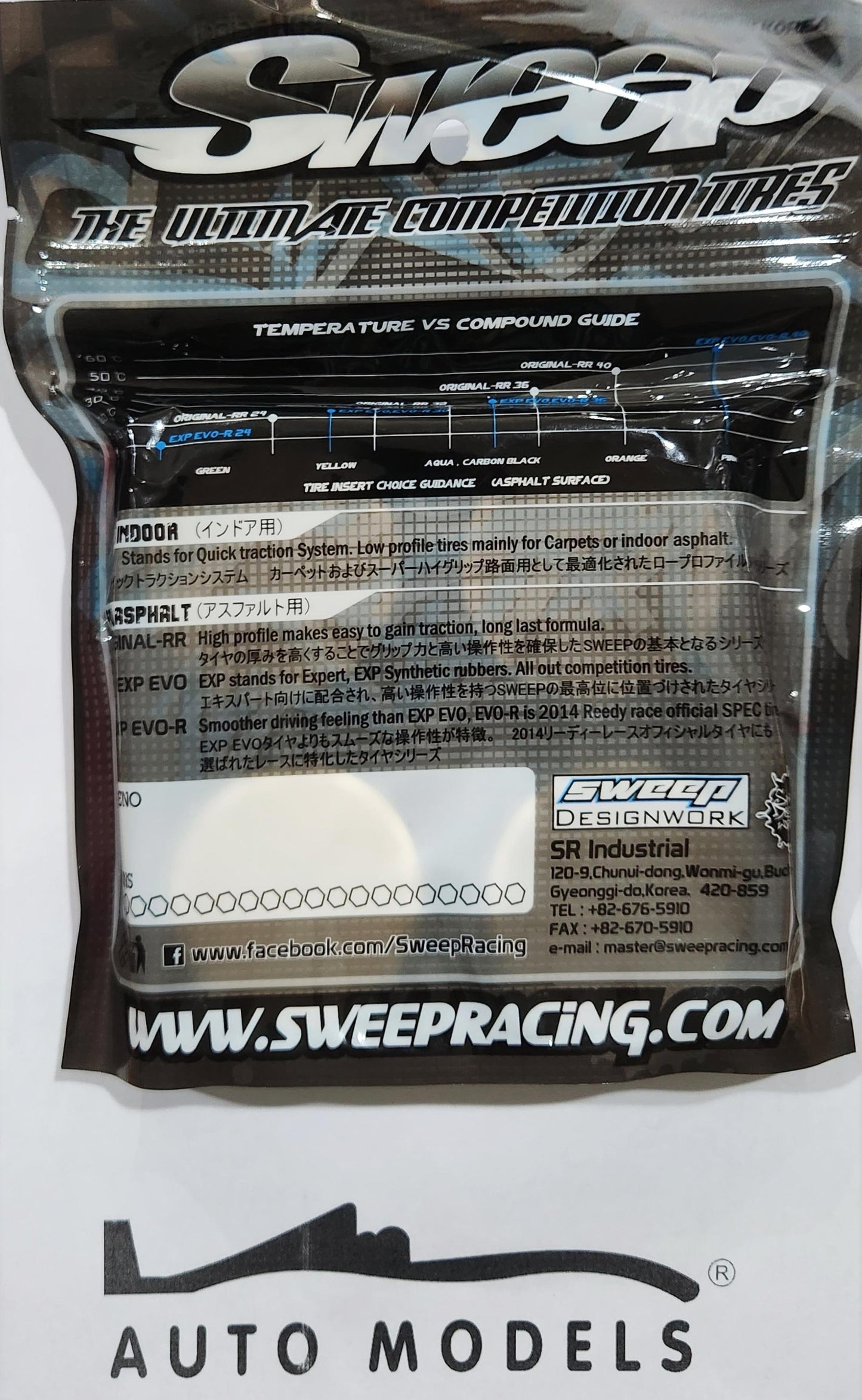 Sweep Racing EXP EVO-R Pro compound Pre-Glued Set Touring Car Rubber Tires 24mm 36deg