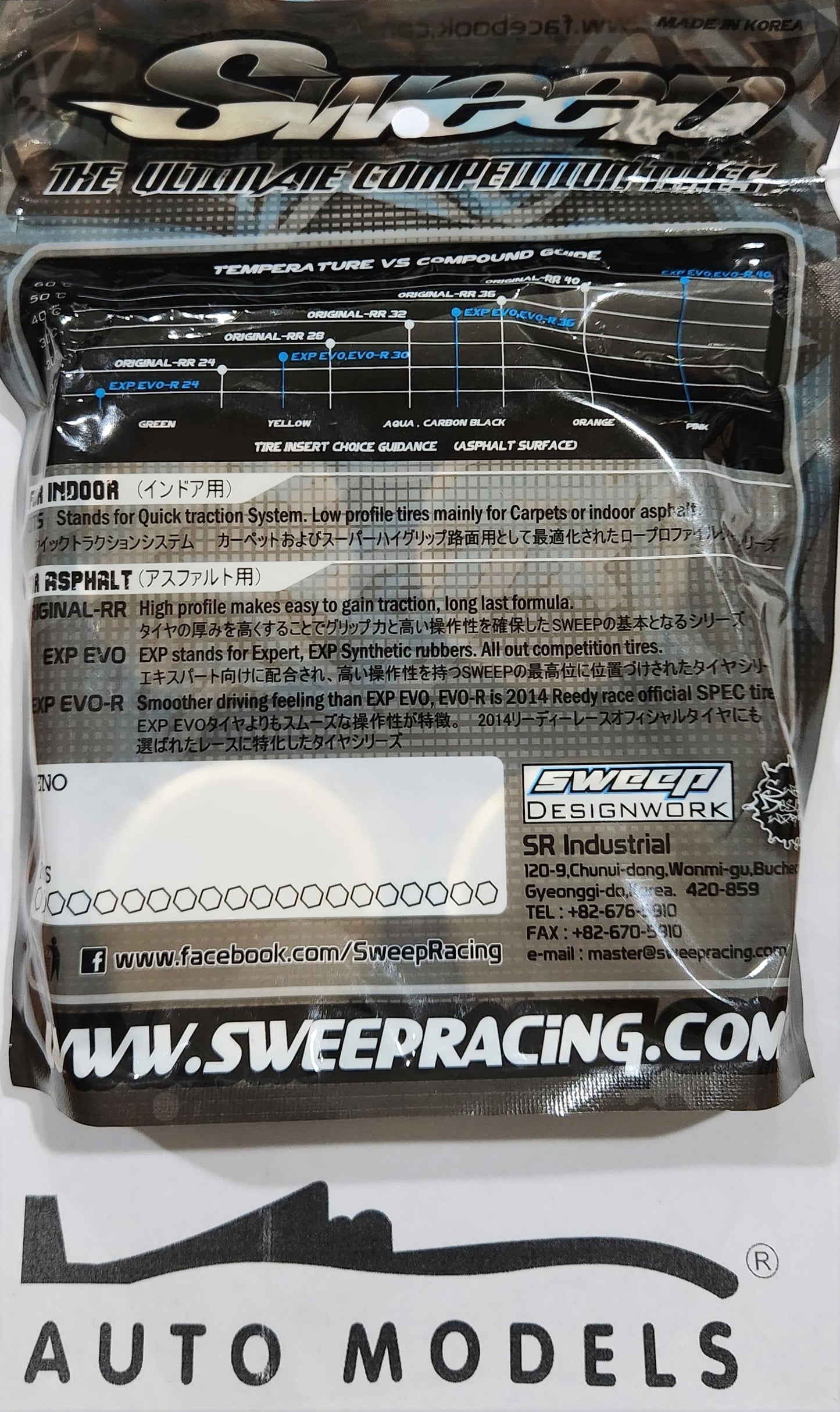 Sweep Racing EXP EVO-R Pro compound Pre-Glued set Touring Car Rubber Tire 24mm 40deg 4pcs