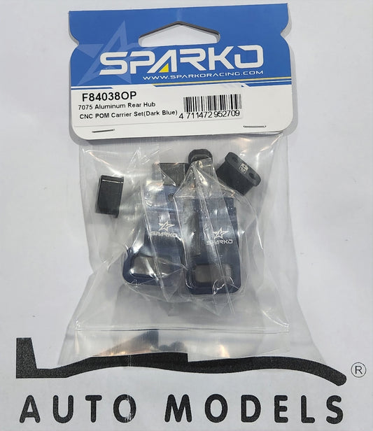 Sparko Racing 7075 Aluminium Rear Hub CNC POM Carrier Set (Dark Blue)