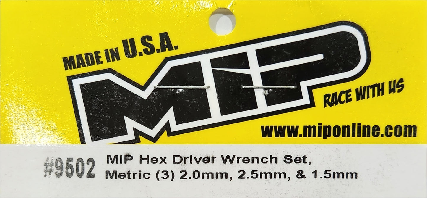 MIP Hex Driver Wrench Set, Metric (3) 2.0mm, 2.5mm, & 1.5mm