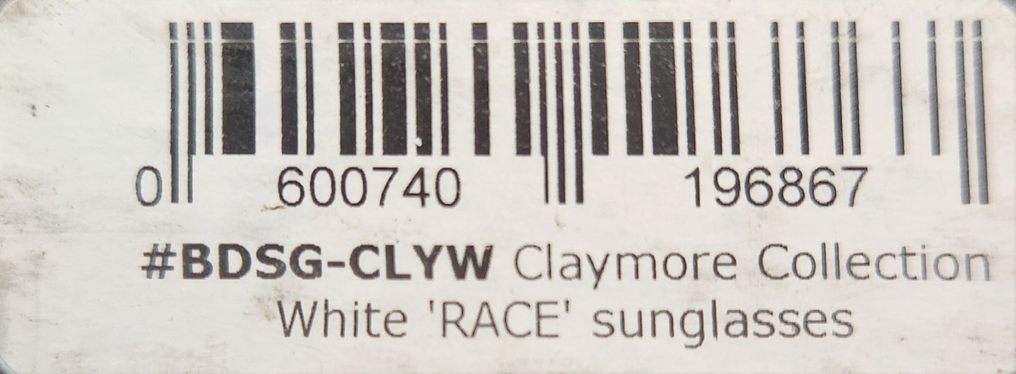 Claymore Collection White 'RACE' sunglasses