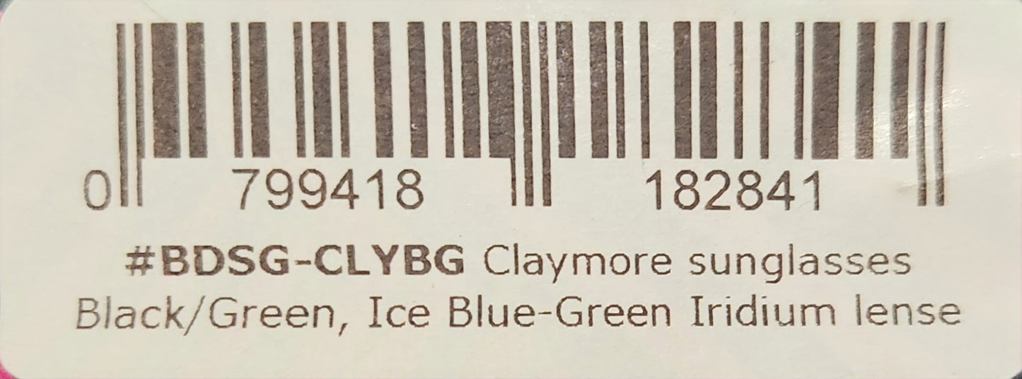 Claymore sunglasses Black/Green, Ice Blue-Green Iridium lense