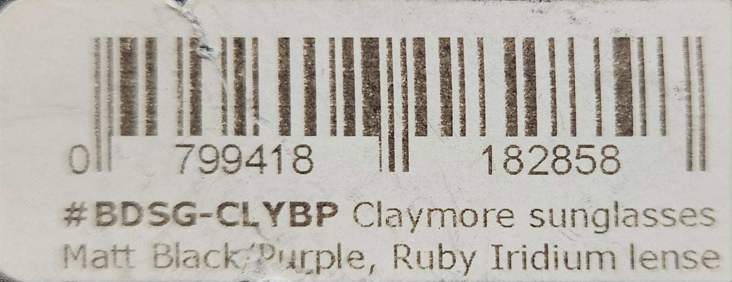 Claymore sunglasses Matt Black/Purple, Ruby Iridium lense