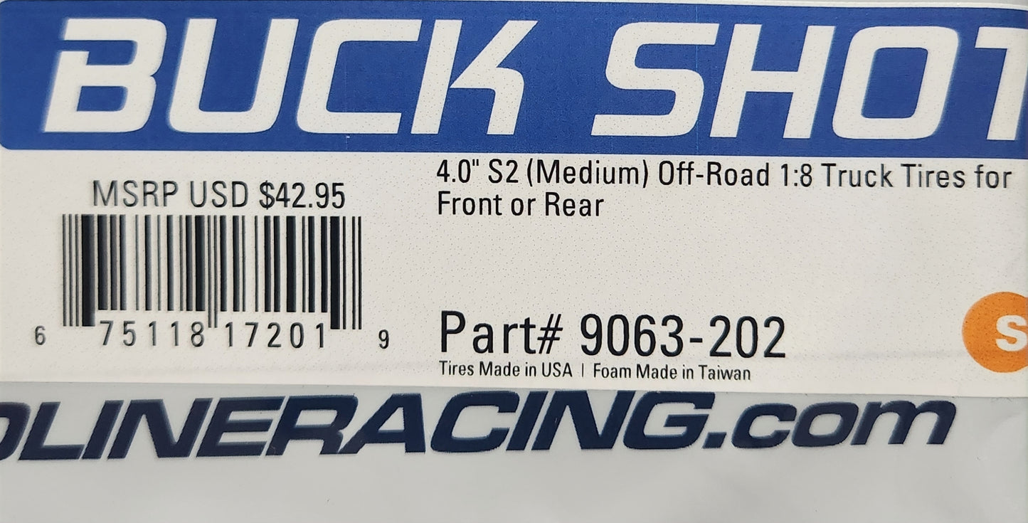 Proline Buck Shot 4.0" S2 (Medium) Off-Road 1:8 Truck Tires for Front ot Rear