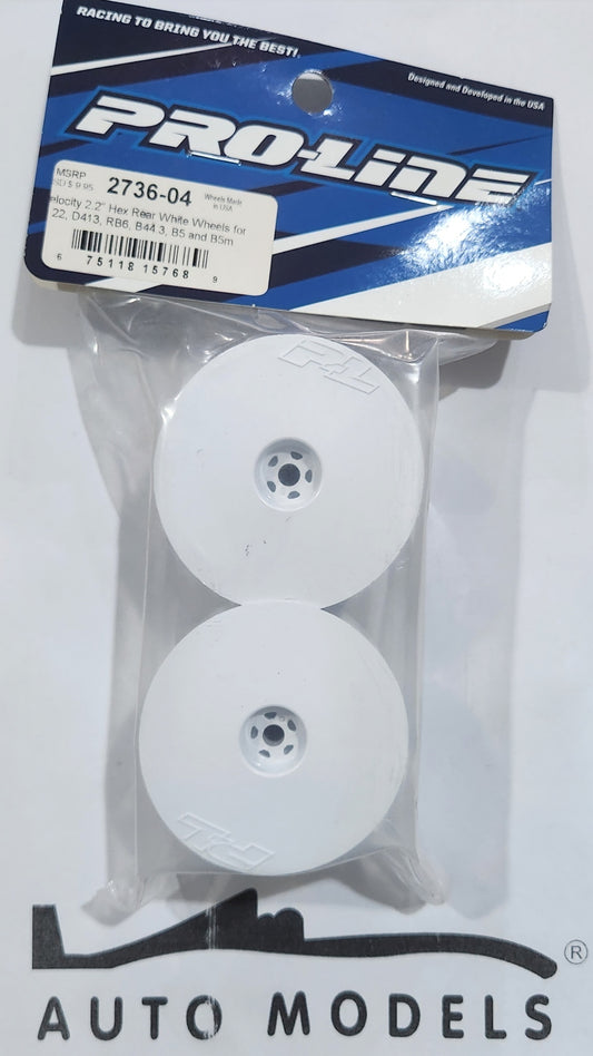 Pro-Line Velocity 2.2" Hex Rear White Wheels For 22, D413, RB6, B44.3, B5 and B5m