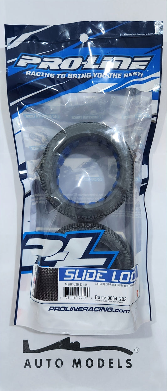 Proline Slide Lock S3 (Soft) Off-Road 1:8 Buggy Tires For Front or Rear