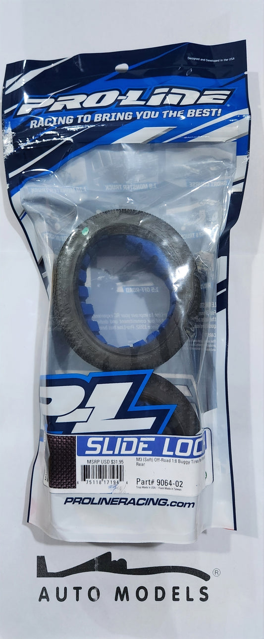 Proline Slide Lock M3 (Soft) Off-Road 1:8 Buggy Tires For Front or Rear