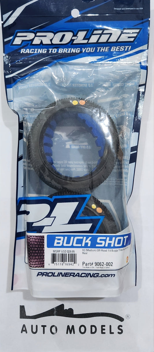 Proline Buck Shot X2 (Medium) Off-Road 1:8 Buggy Tires for Front or Rear